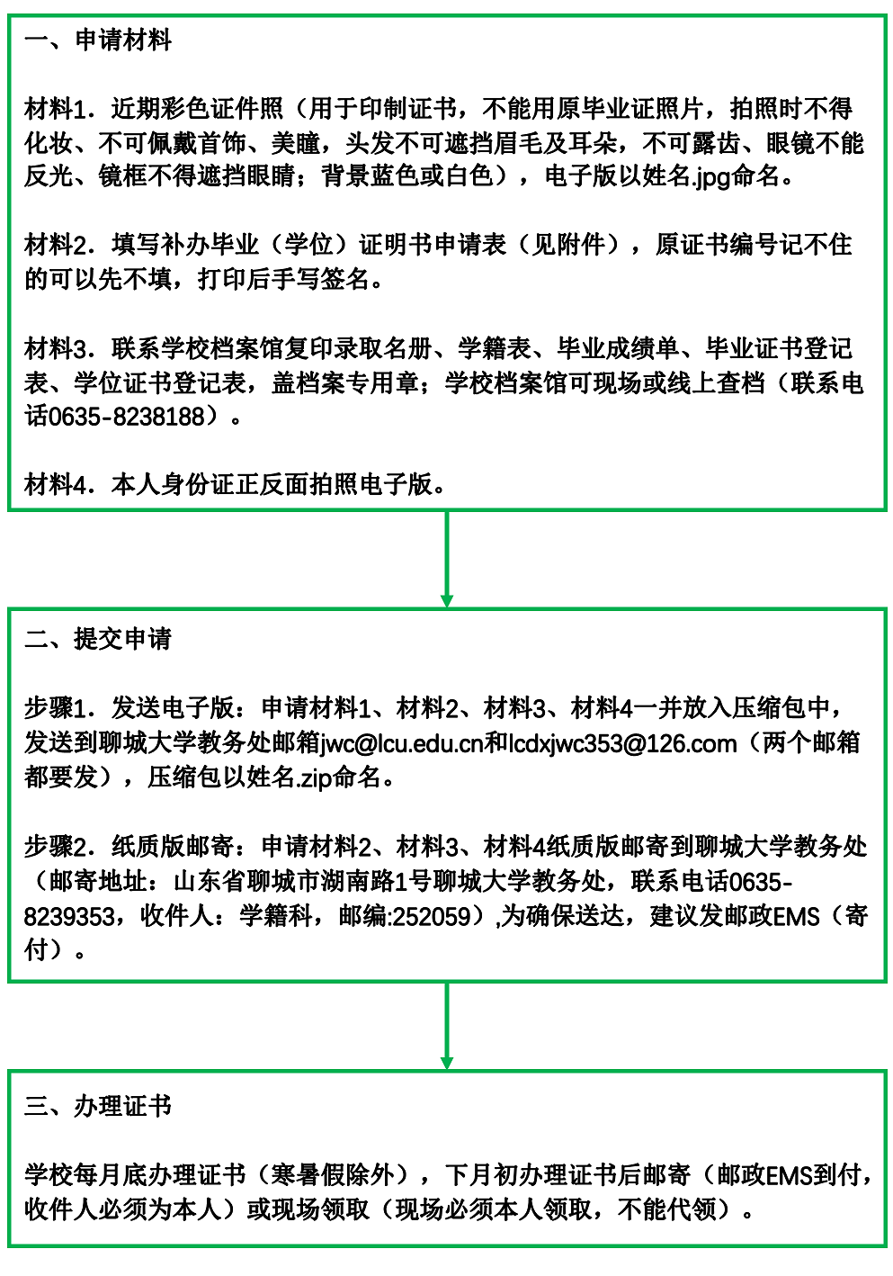 2.补办毕业(学位)证明书流程